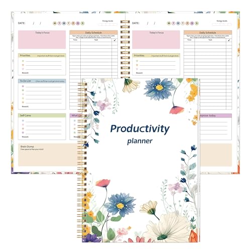KMQOY ADHD Daily Planner-Productivity Daily ADHD Undated Planner for Adults Men and WomenTask Management Organizer for Neurodivergent7 x 10 Hard Cover & Colorful Sheets Inside B5