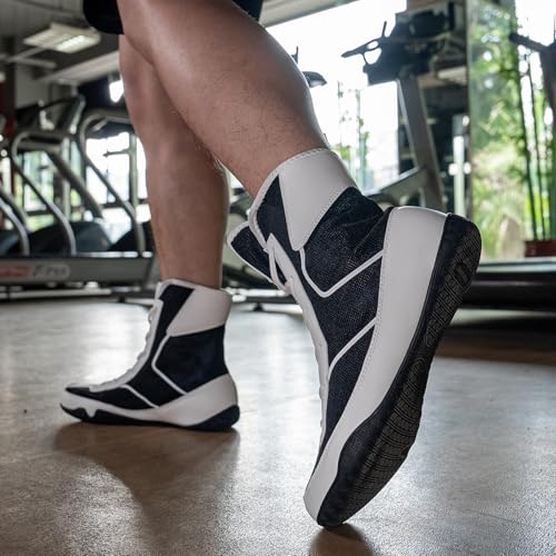 Image of Wrestling Boxing Boots Wide for Men Youth High Top Non-Slip | Comfortable Breathable Lightweight for Competition & Training