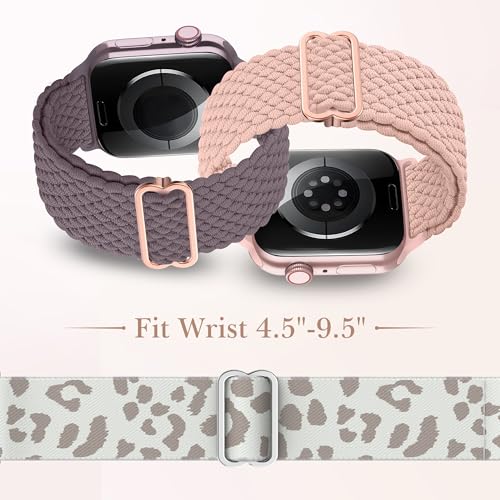 Image of Delidigi Stretchy Bands Compatible for Apple Watch Band Women 40mm 38mm 41mm 42mm 44mm 45mm 46mm 49mm, Nylon Braided Straps for iWatch Series 11 10 9 8 7 6 SE 5 4 3 Ultra 3 2 1