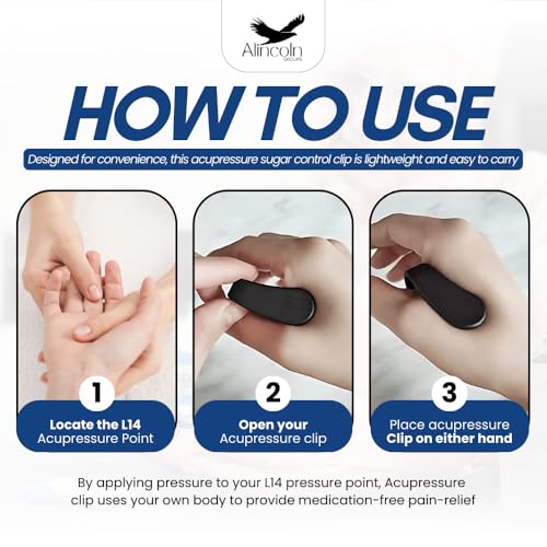 Image of ALINCOLN 2-PACK Sugar Control Acupressure Clip for Diabetics | Sugar Control Clip LI4 Acupressure Point Clip Relief for Headaches, Tension & Blood Sugar Management | Lightweight & Easy to Use
