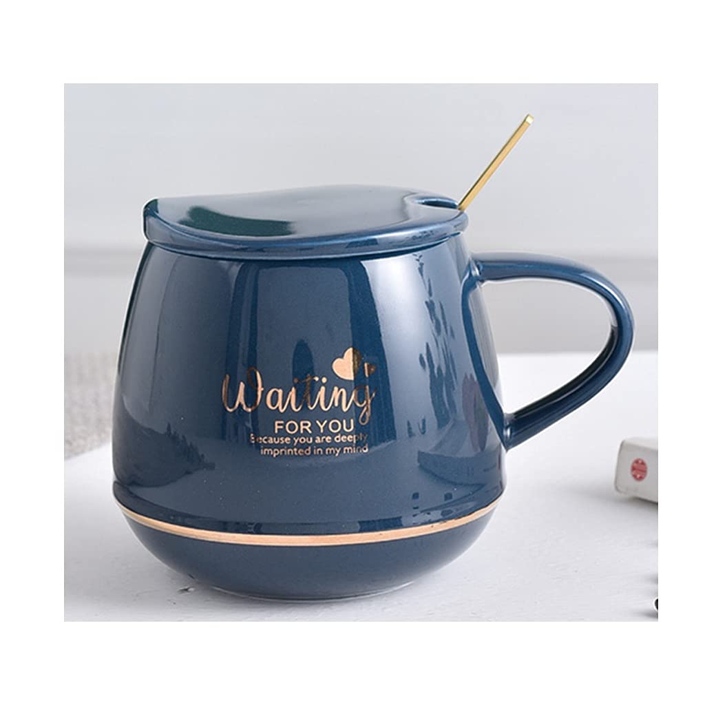 Tazza caffe americano, tazza di porcellana, 15 Once Per Bevande Al Caffè Speciali, Latte, Caffè Mocha E Tè, Tazza Regalo Per Uomini Donne Papà Mamma, Grande Tazza Da Caffè Con Manico ( Color : Blue )