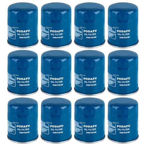 PODAFU 15400-PLM-A02 Oil Filter for Honda Acura TLX RDX Civic Pilot Replaces 15400PLMA02 15400-RTA-003 15400-RTA-002(12PCS)