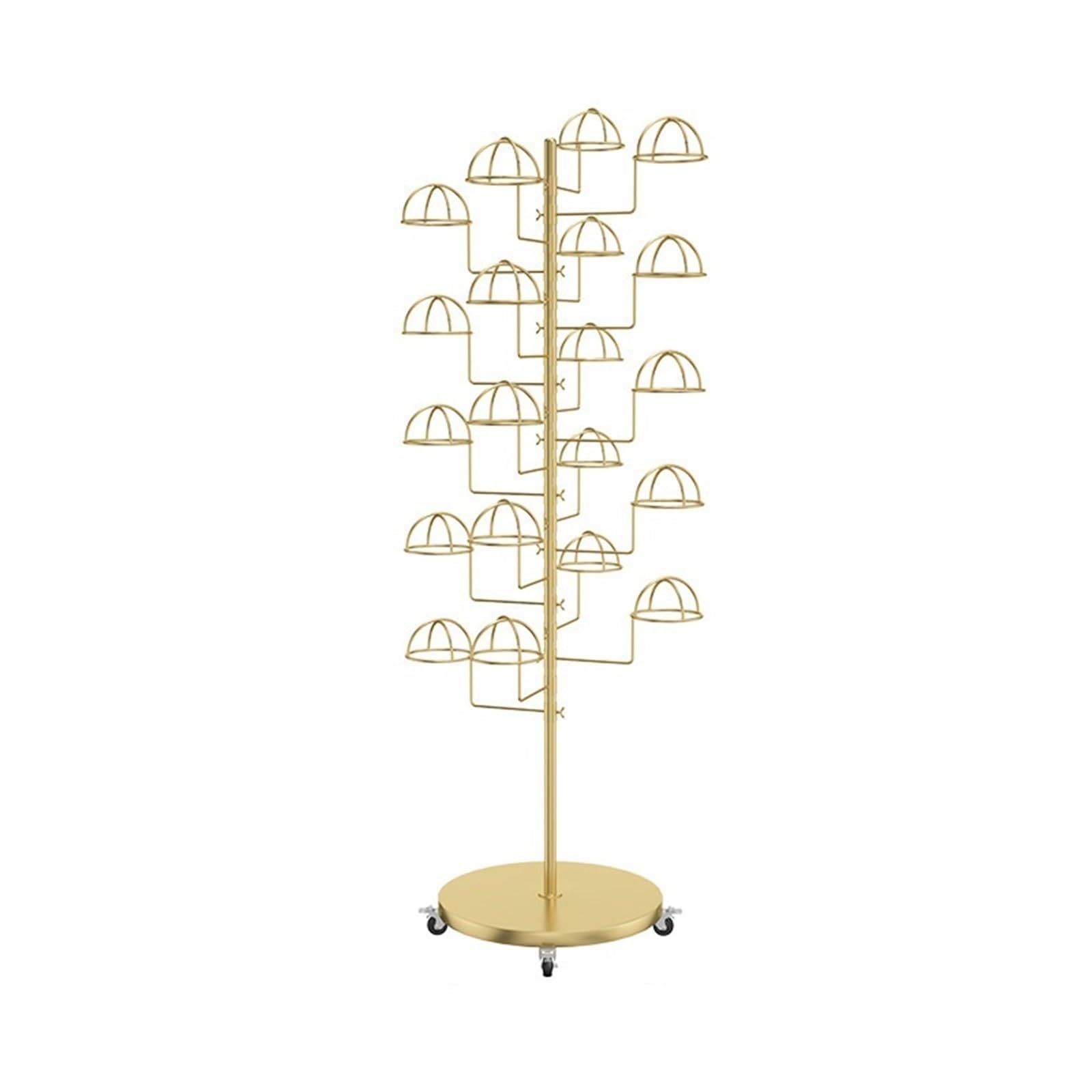 Clothing Rack Multi-Tier Hat Rack for Clothing Store, Display Stand with Storage Organizer(Gold,Small)