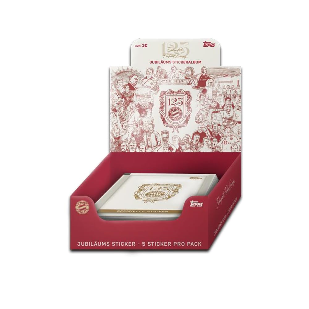 Bundle mit FC Bayern München – 125 anni – Adesivi da collezione + esclusive custodie Collect-it (3 display (90 sacchetti))