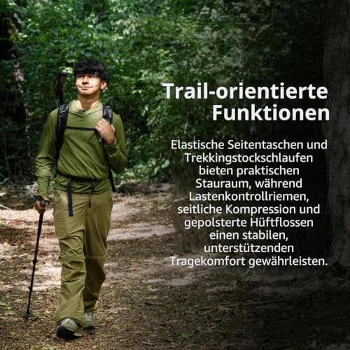 Osprey Hikelite Unisex-Wanderrucksack, 26L, Tungsten-Yellow – Ansicht 4