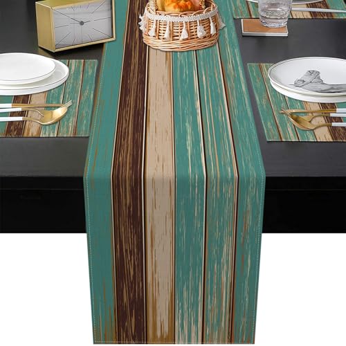 Lot de 6 sets de table avec chemin de table 182,9 cm couleur bleu sarcelle - 6