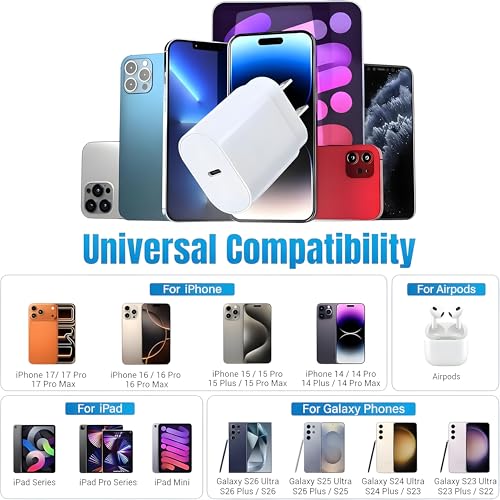Image of USB C Charger Block 30W PD Super Fast Charging Block Type C Plug Cube Wall Adapter Power Brick USB C Block for iPhone 17, 17 Air, 17 Pro Max,16,16e,15,14,13,12, 11, iPad, mini, Galaxy S26 /S25 /S24