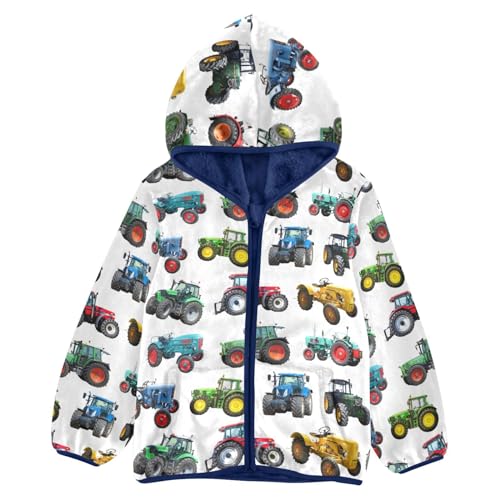 Image of Boys Fleece Jacket Hooded Autumn Winter Long Sleeve Thick Warm Outerwear;3-10 Years Kids Cute Fuzzy Jacket