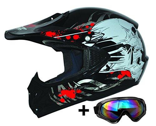 ATO-Helme Moto Kids Pro Niños Casco en negro Incluye MX motocicleta gafas