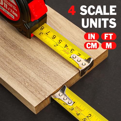 Tape Measure 25 ft, 5 Pack Bulk Easy Read Measurement Tape, Self-Locking Measuring Tape Retractable 1-Inch Wide x 25 ft - Image 4