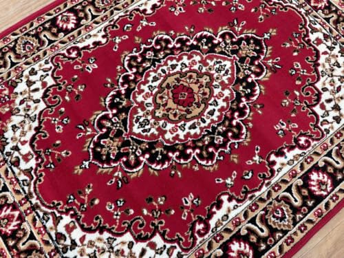 Image of TTC THREAD & TEXTURE CARPET Traditional Comfort: Power-Loomed Carpets for Living Room- Every Space Area Rug Color Red Size 8x11 Feet (240x320cm)