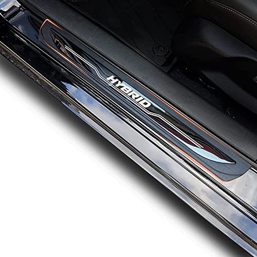 GZBFTDH Car Door Sill Scuff Protector, for Hyundai Elantra Hybrid 2020 2021 2022 2023 2024 Accessories, Door Entry Guard Plate Trim Cover, Auto Interior Accessory Kick Panels 4pcs Set