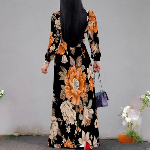 Image of PinkPatty Women's Long Sleeve Maxi Dress Plus Size Casual V Neck Wrap Dress with Pockets&Belt