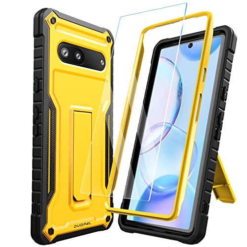 Image of for Google Pixel 7 Case, Military Grade Protection Shockproof Case with Tempered Glass HD Screen Protector and Kickstand Compatible with Google 7 Phone 6.5 Inch (Yellow)