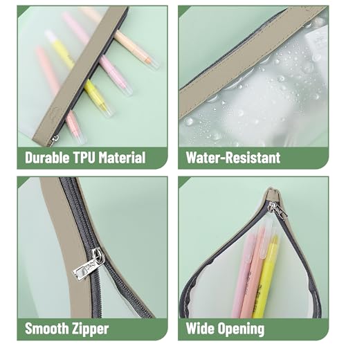 Image of Mr. Pen- Clear Pencil Pouch, 8.50 inchx4.25 inch, 6 Pack, Durable TPU Material | Medium Water-Resistant Pencil Bags with Smooth Zipper, Multipurpose Clear Pouch for Stationery, School, Office