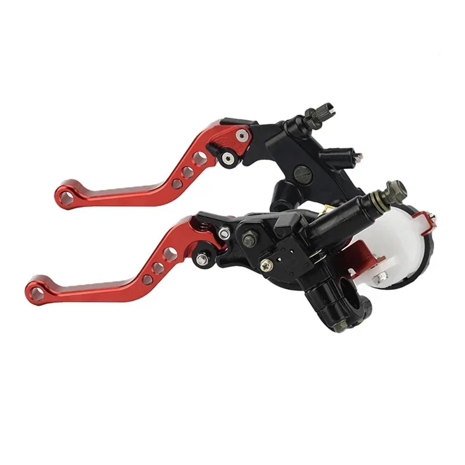 Générique Maître-cylindre hydraulique de frein et d'embrayage à levier 22 mm (7/8") pour moteurs 250-500cc(Rouge)