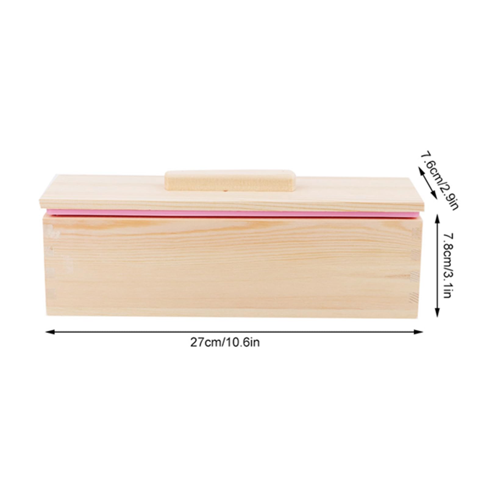 Stampo per sapone rettangolare in silicone Sapone per alimenti resistente alle alte temperature con coperchio Strumento fai-da-te per torta al cioccolato ghiacciato 900ML rosa