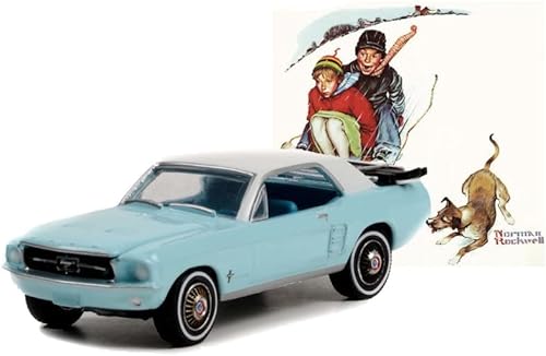 Ford Mustang Coupe 1967, azul claro - Greenlight 54060D48-164 escala fundido a troquel modelo coche de juguete