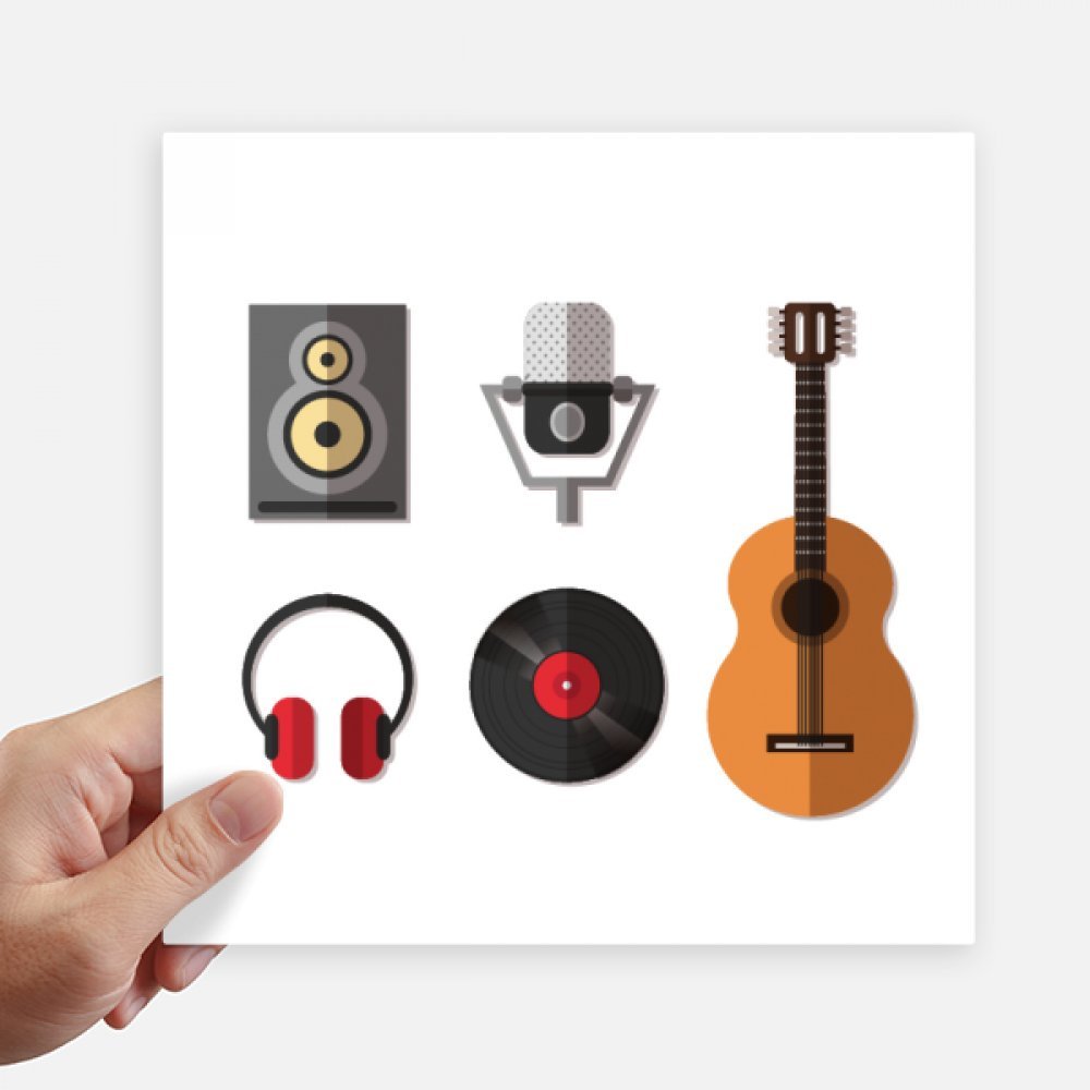 Autocollant carré musique sticker déco pour customisation geek et rock