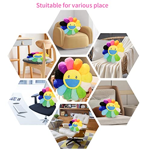 Fionout Flower Pillow,Flower Shaped Throw Pillow,Flower Face Floor Cushions Floor Pillow,Colorful Sunflower Plush Pillow,Cute Room Decor Decorative Pillows For Sofa Bedroom Car(60Cm/23.6In) #TOP4