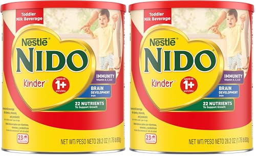 NESTLE NIDO Kinder 1+ Powdered Milk Beverage, 1.76 lb. Canister (Pack of 2)