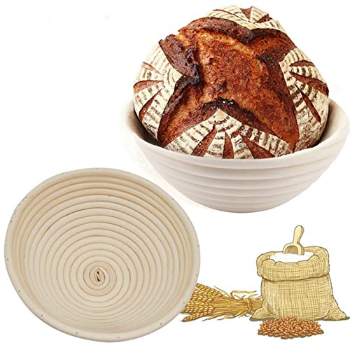 Cesta de prova de pão, cestas redondas para assar pão de vime cestas Banneton Acessórios de massa fe
