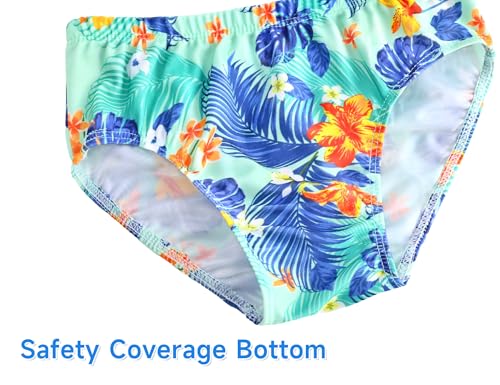 Image of Girls Tankini Swimsuit UPF50+ Ruffle 2 Piece Bathing Suit Full Coverage Kids Swimwear Ages 2-14 Years