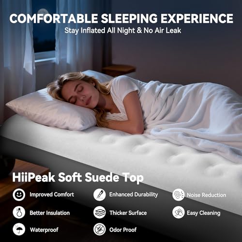 HiiPeak Single Inflatable Bed Air Mattress with Built-in Pump, Blow Up Bed, Self Inflating TPU ECO Folding Guest Air Bed All Night Stability No Lost Air, No Peculiar Smell for Camping, Home, Guests - Image 3
