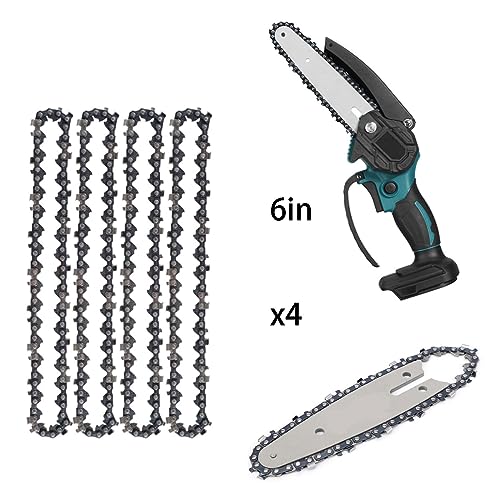 4 Stück Kettensäge Kette,kettensäge ersatzkette,Sägeketten, 6 Zoll Mini Kettensäge Kette,Universal Kette für Kettensäge, Kompatibel mit allen 6" Mini-Kettensägen – Bild 3