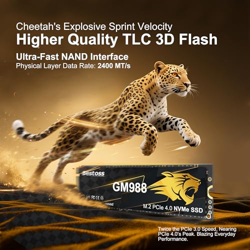 M.2 2280 NVMe SSD 2TB PCIe Gen 4, Up to 7350MB/s, SLC Cache & HMB, PS5/PC/Laptop Upgrade, Tailored for Gamers, Video Editors, High-End Creators, and AI Developers Demanding Blazing-Fast Speed GM988 - Image 3