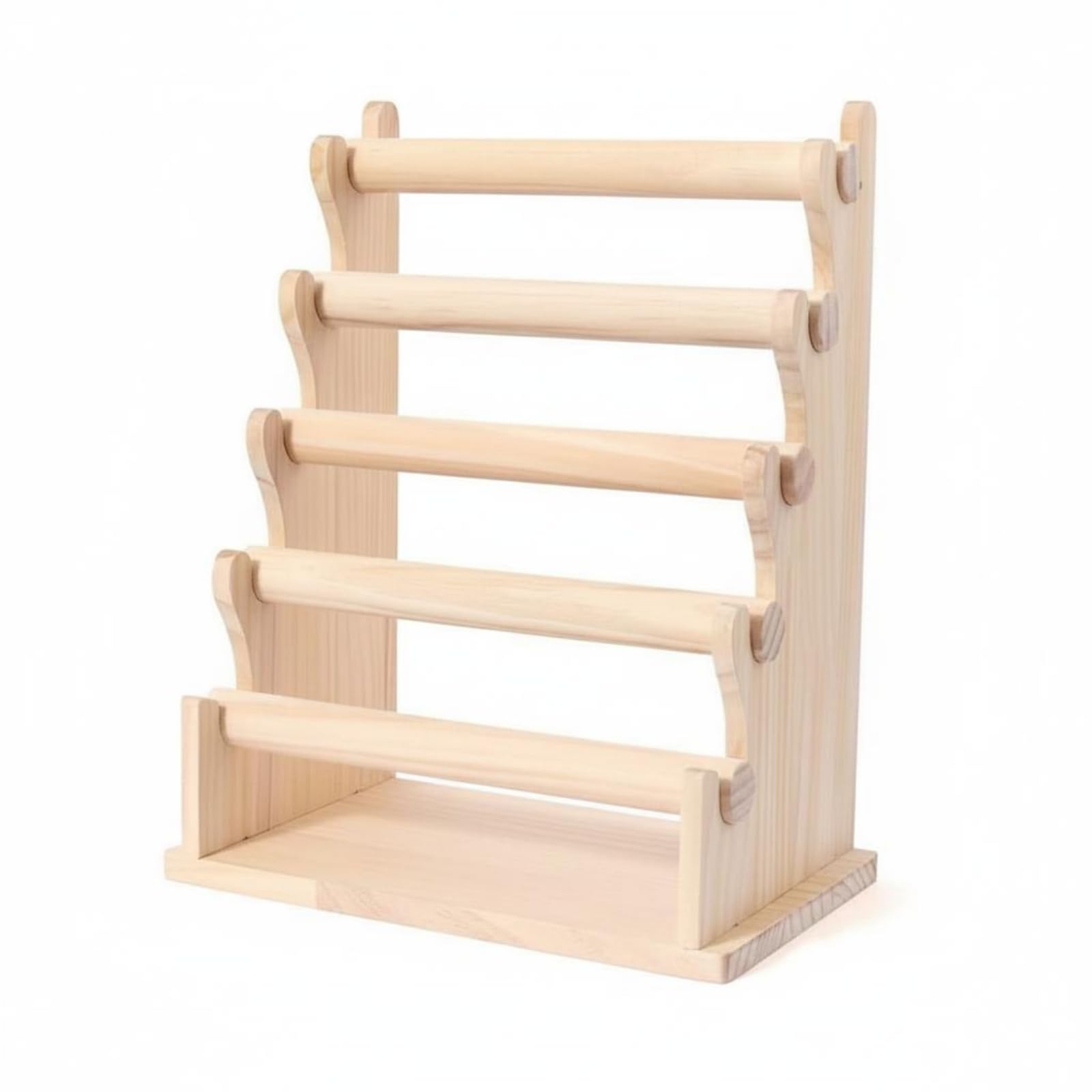 Qianly Espositore Gioielli Portabracciali Portaorologi Portacollane Portacapelli in Legno Sovrapposti Separazione Accessori E Ordine Visibile Adatto per Casa Esposizione Consolle, 33x18x40.5cm