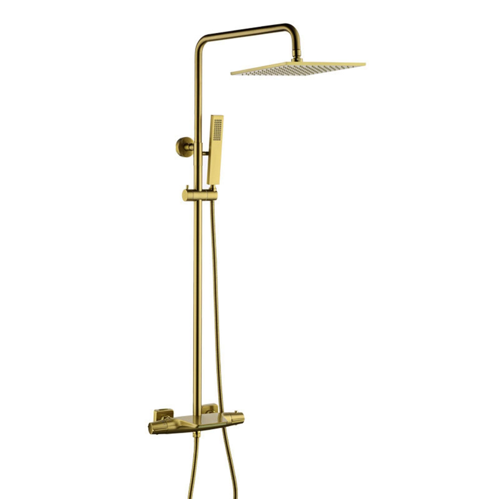 Colonna Doccia Termostatico Oro Spazzolato da Muro