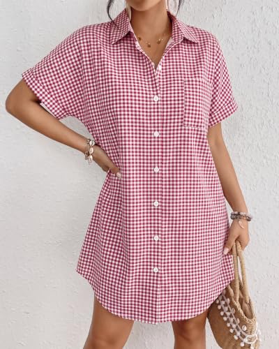 Image of Bsubseach Women Swimsuit Coverup Shirt Dress Button Down Bathing Suit Cover Up Beach Vacation Outfits