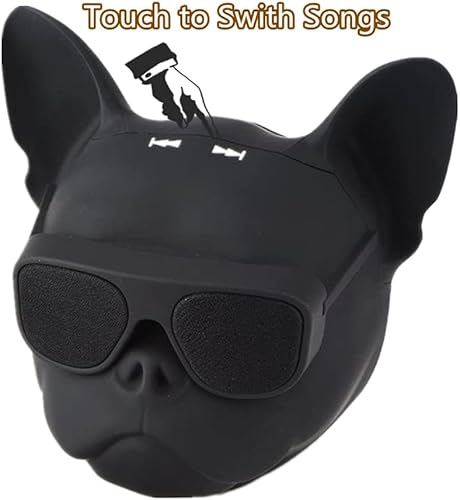 Miniatura 4 de PUSOKEI Altavoz inalámbrico Bulldog francés, altavoz Bluetooth para la cabeza del perro, mini altavoz portátil para exteriores, súper bajo, altavoz