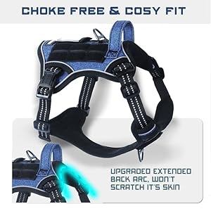 Bumbin tactical dog harness for small dogs no pull famous tik tok no pull puppy harness fit smart reflective pet walking harness for training adjustable dog vest harness with handle denim blue s   cucciolini doodles