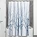 Produktbild iDesign Forest Duschvorhang | Designer Duschvorhang in 183,0 cm x 183,0 cm | tolles Duschvorhang Motiv Bäume | Polyester blau/grau