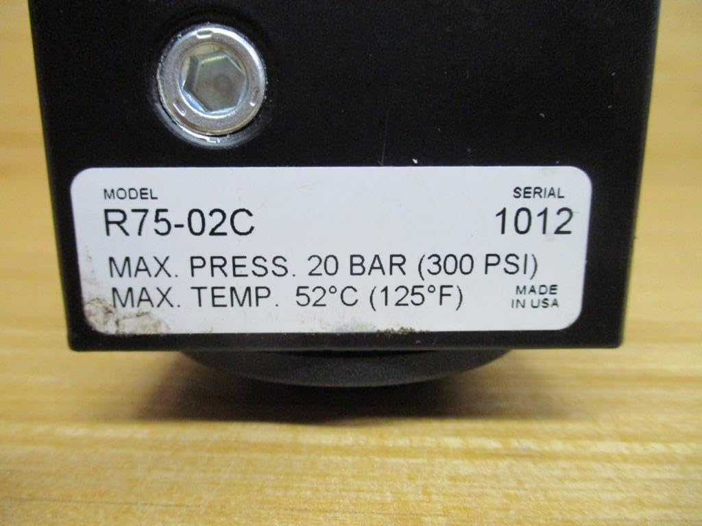 SCHRADER BELLOWS R75-02C 1/4 INCH Ports, Regulator, 0-125, PSIG