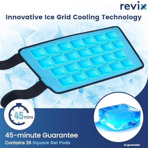 Image of REVIX Shin Splints Relief Ice Pack, 45-Min Long Lasting Leg Ice Pack Wrap | Reusable Gel Cold Pack Compression Sleeve for Leg, Calf, Arm Recovery, 360 Full Coverage Calf Ice Pack Wrap for Knee & Elbow