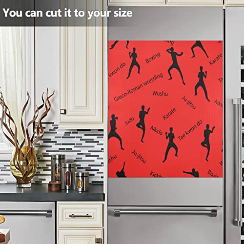 Kong Fu rote Spülmaschinen-Magnetabdeckung für Kühlschrank, Küche, Waschküche, Geschenk, 58,4 x 66 cm