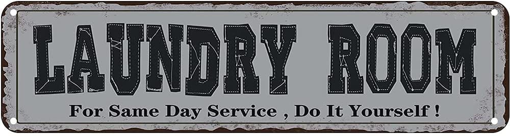 Laundry Room Retro Tin Signs Aluminum Metal Sign for Kitchen Home Garden Wall Bar Cafe Decor 4x16 Inch