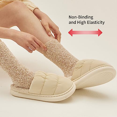 MONFOOT Women's and Men's 2-3 Pack Super Soft Warm Fuzzy Cozy Slipper Crew Socks4