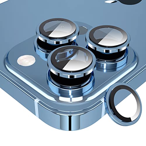 Image of YWXTW [3+1] [Upgraded] Camera Lens Protector for iPhone 13 Pro Max 6.7 Inch /iPhone 13 Pro 6.1 Inch, [Keep Original Camera] [Installation Frame] Tempered Glass Camera Lens Cover, 1 Set (Sierra Blue)