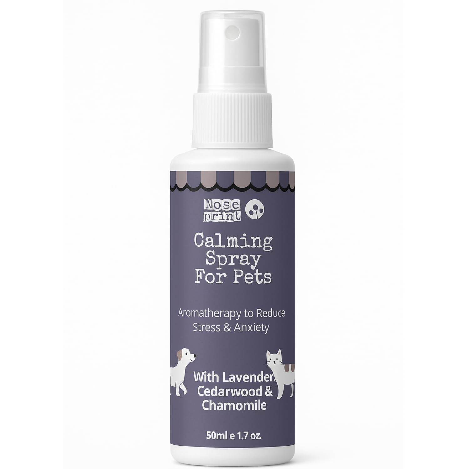 Herbal Calming Spray for Pets 50ml Natural Home & Travel Spray with Lavender, Chamomile, Cedarwood – Reduces Stress & Anxiety in Dogs & Cats Use on Bedding, Carriers, Room