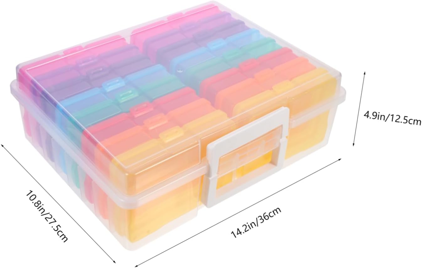 Compartment Photo Storage Box Portable Handheld Organizer for Photos Greeting Cards Craft Supplies Lightweight and Durable Desktop Storage Container