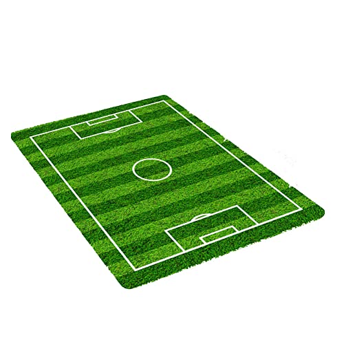 SouiWuzi Alfombra de Campo de Fútbol, Alfombra de Franela para Niños, Juega Estera para Decoración del Hogar