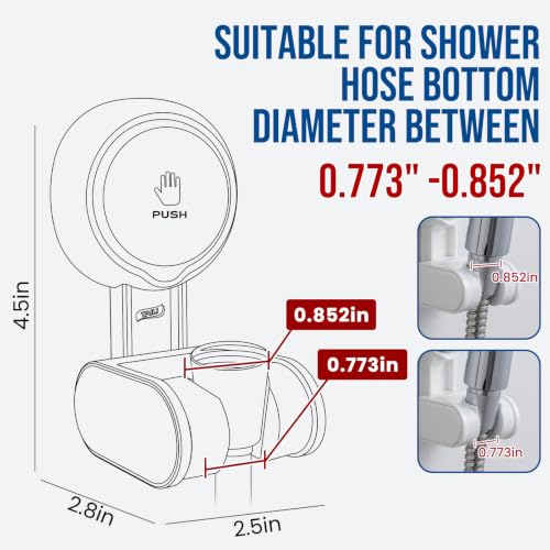 Image of TAILI Suction Shower Head Holder,Height Angle Adjustable,Universal,White