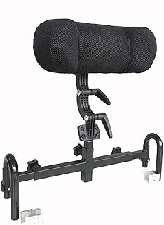 Reposacabezas de la silla de ruedas Soporte para el cuello Acolchado de la cabeza Altura y ángulo ajustables y portátil para adultos Accesorios para sillas de ruedas de viaje,Black