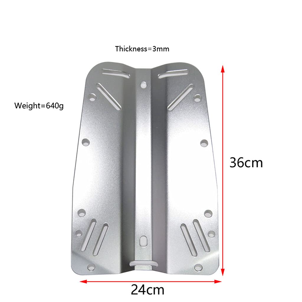 Nobranded Universal Scuba Diving Aluminio Back Plate Backplate Buceo BCD arnés para Snorkel