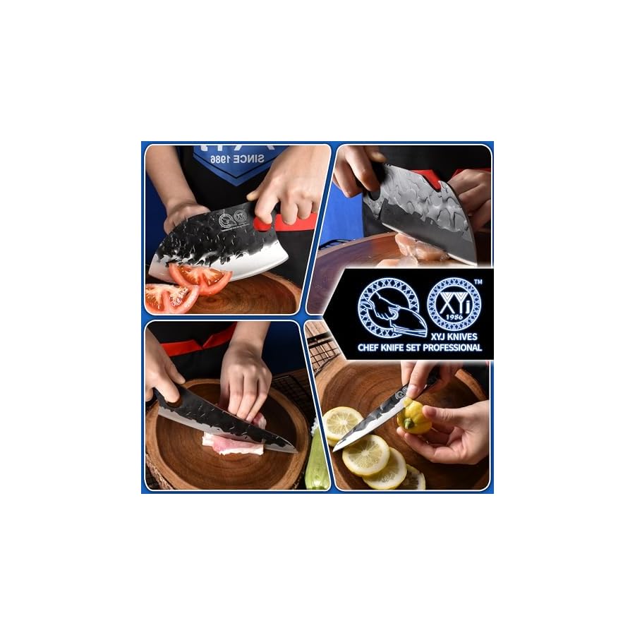 XYJ-Professional-Chef-Knife-Set-with-Bag-Japanese-Kitchen-Knives-Serbian-Meat-Cleaver-for-Camping-Outdoor XYJ Professional Chef Knife Set with Bag Japanese Kitchen Knives Serbian Meat Cleaver for Camping Outdoor