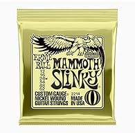 Ernie Ball Slinkys are played by legends around the world including Slash, Jimmy Page, Metallica, Eric Clapton, and more. Mammoth Slinkys are ideal for ultra-low tunings including drop A, drop B and C Standard. Element Shield packaging ensures your s...